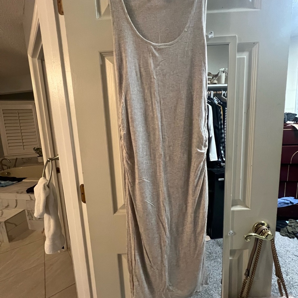 Pinkblush Tan Midi Tank Maternity Dress